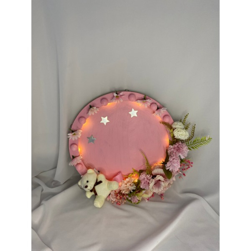 Zb Flowers Ledli Ahşap Kapı Süsü,bebek Kapı Süsü ,kız Bebek Süsleri,isimli Kapı Süsü Bebek Kapı Süsü Fiyatı