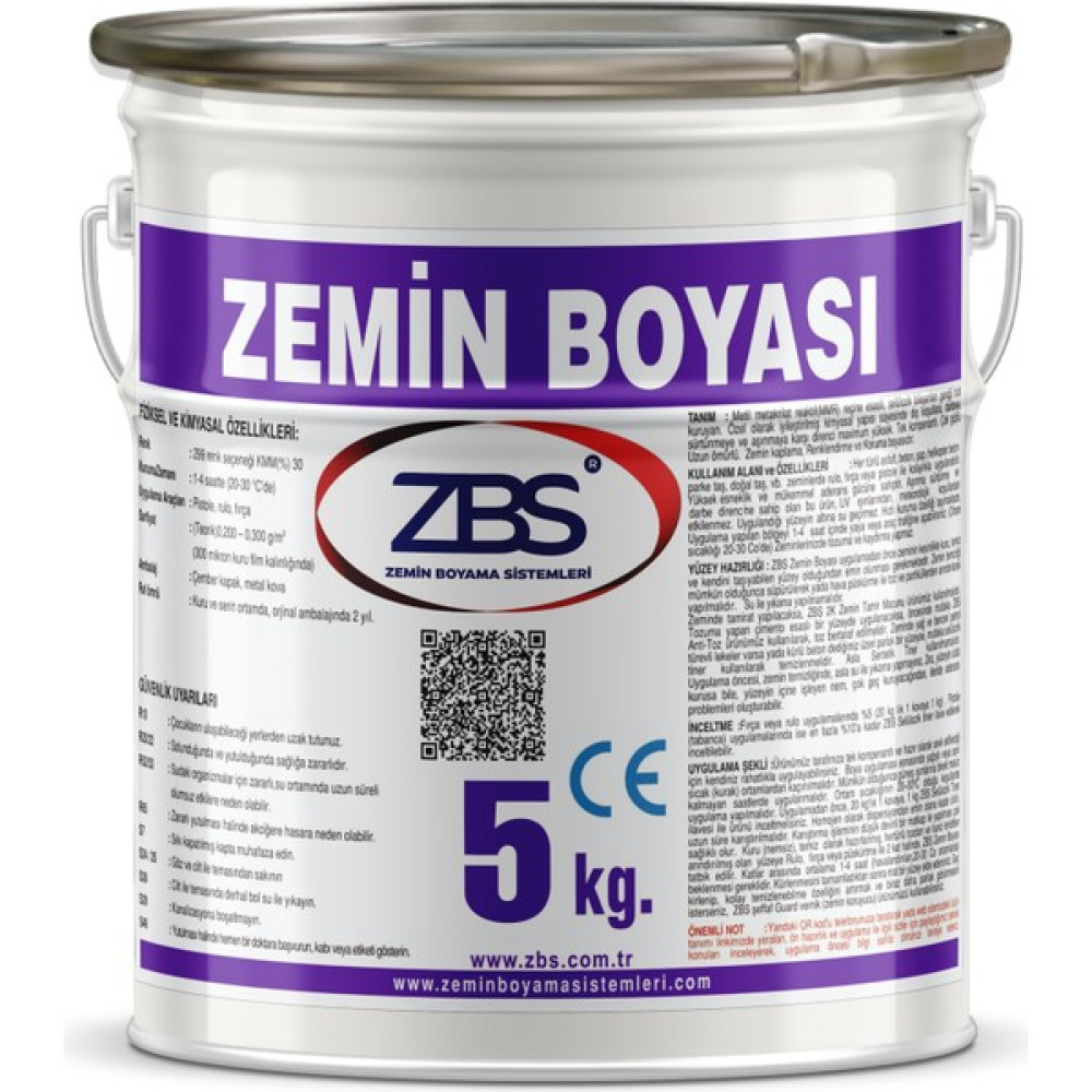 ZBS Zemin Boyası 5 kg Mavi RAL-5015 İç Cephe Duvar Boyası Fiyatı