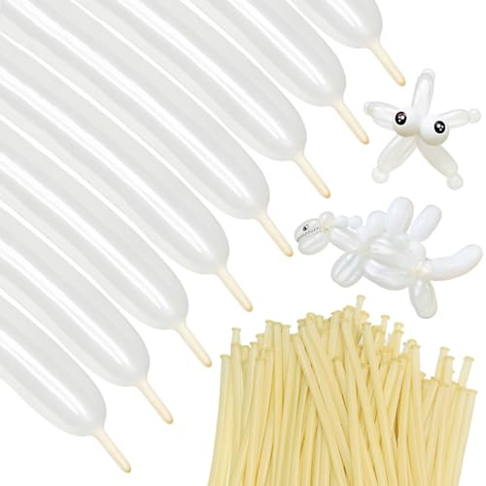 ZBYDNG 260 Balloons Clear, Thickening Long Balloons for Tying Balloon Arch, Twisting Latex Animals Magic Balloons Modeling Skinny Birthday Balloons for Kid‘s Party Wedding Decoartion Supply 100pcs