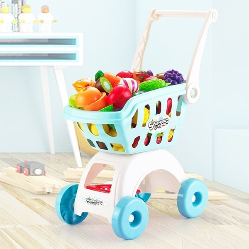 ZC Arabası Çocuk Oyun Evi Bebek Arabası Oyuncak Erkek Kız Süpermarket Alışveriş Sepeti Meyve Kesme (Yurt Dışından) - Lacivert Bebek Oyuncakları Fiyatı