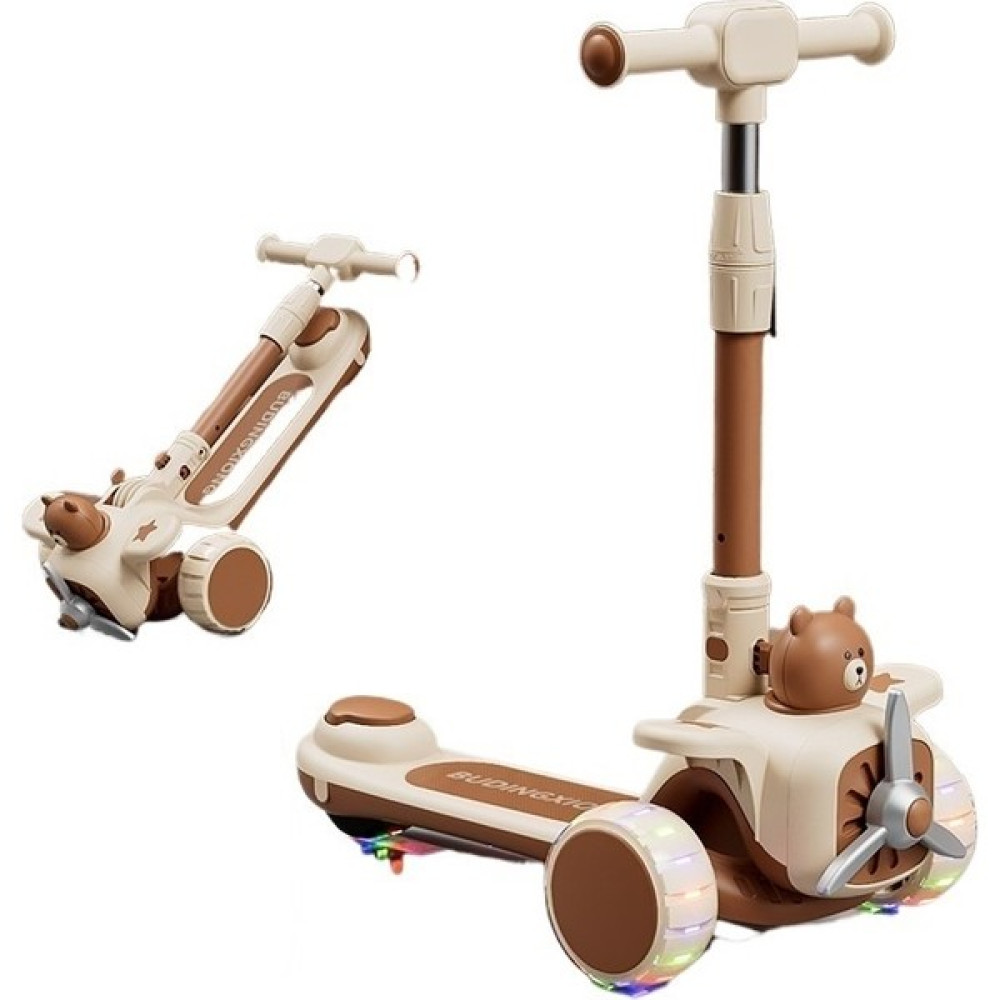 ZC Yeni Çocuk Scooter Katlanır Scooter Çocuklar Oturabilir ve Katlanabilir Scooter Karikatür Yel Değirmeni Uçak Kaykay Kaydırabilir (Yurt Dışından) Açık Hava, Deniz ve Spor Oyuncakları Fiyatı