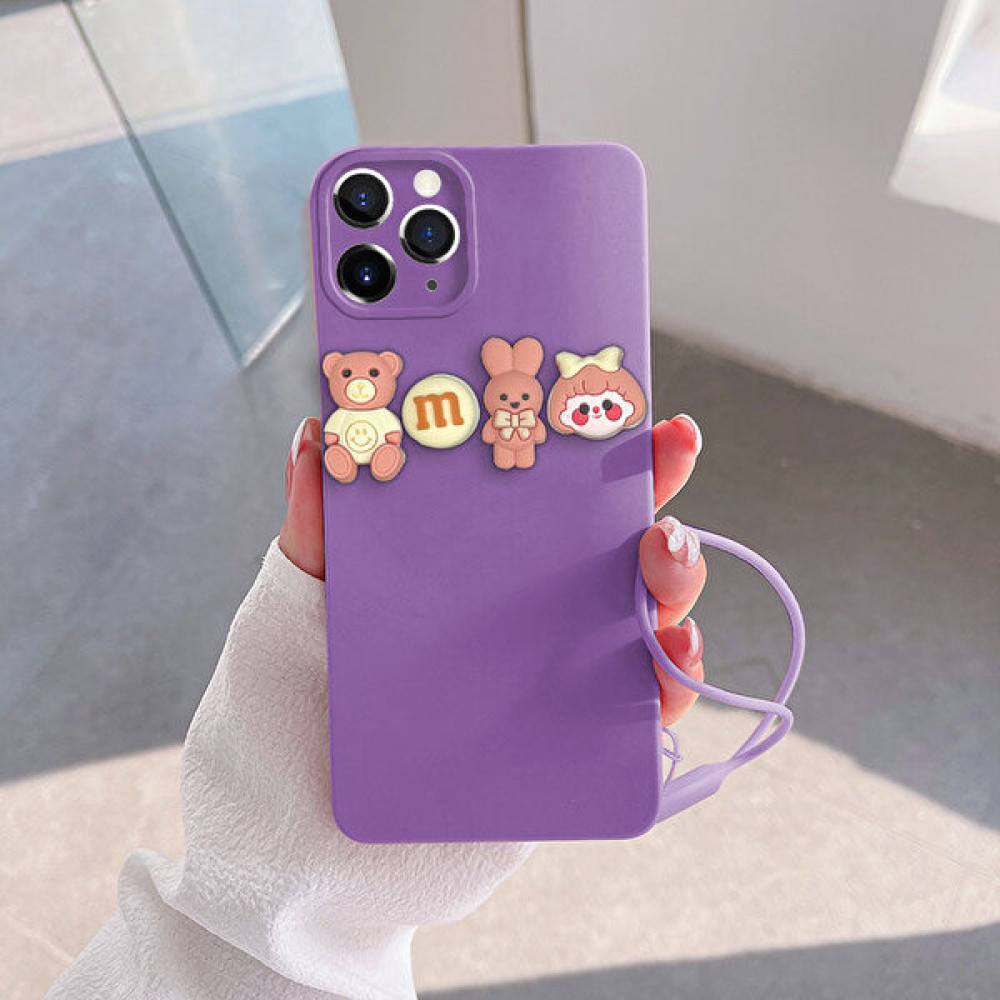 Zebana Apple iPhone 11 Pro Max Uyumlu Kılıf Love Bear Silikon Kılıf Pembe+Lila - Lila - Pembe Cep Telefonu Kılıfı Fiyatı