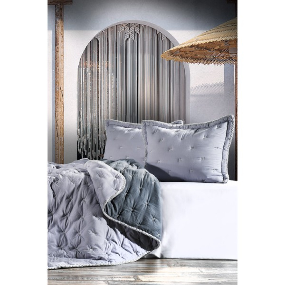 Zebra Casa Tender Gri/antrasit Çift Kişilik Comforter Çift Taraflı Kullanılabilir Yatak Örtüsü Seti - Gri - 240 x 260 cm Yatak Örtüsü Fiyatı