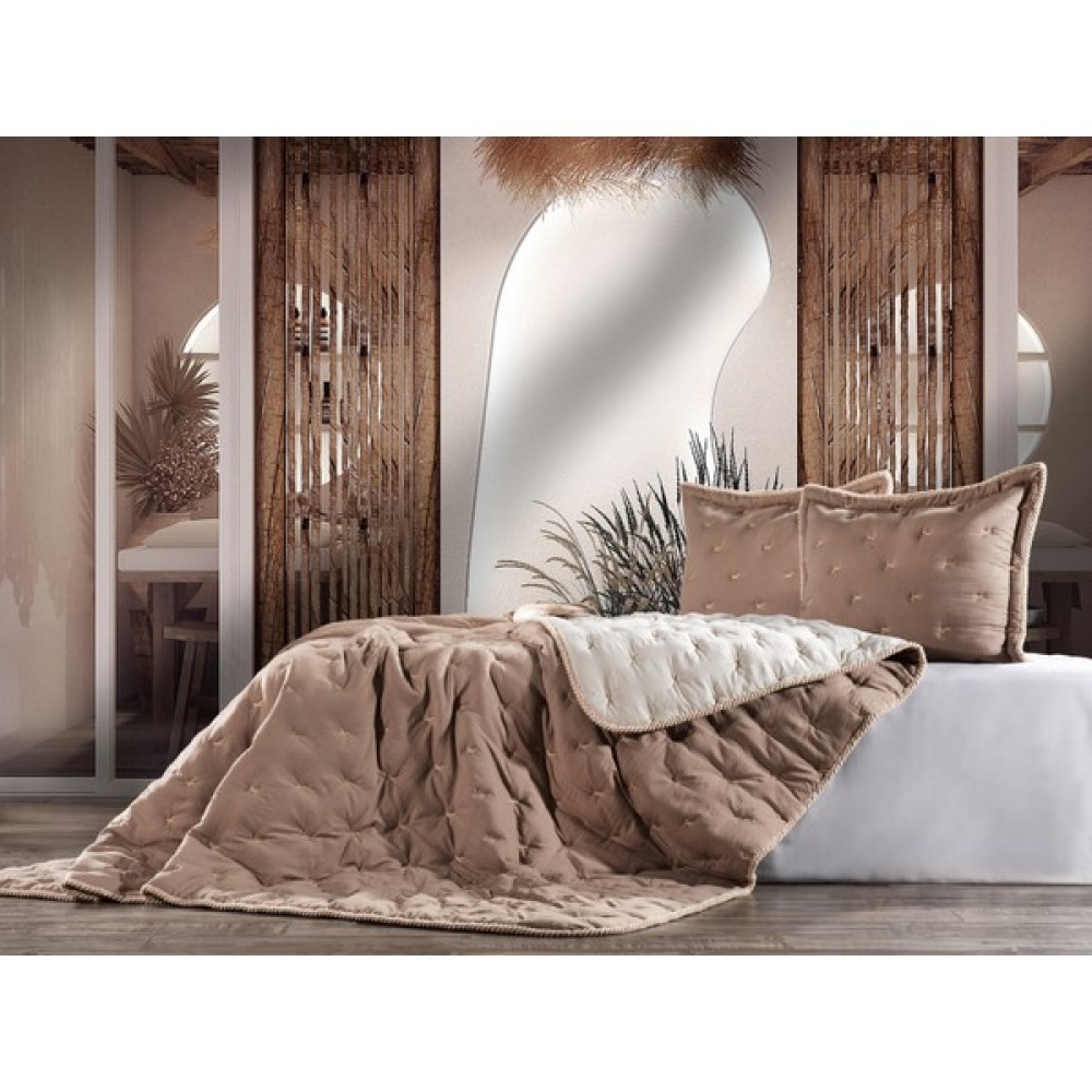 Zebra Casa Tender Kahve/bej Çift Kişilik Comforter Set Çift Taraflı Kullanılabilir Yatak Örtüsü - Kahverengi - 240 x 260 cm Yatak Örtüsü Fiyatı