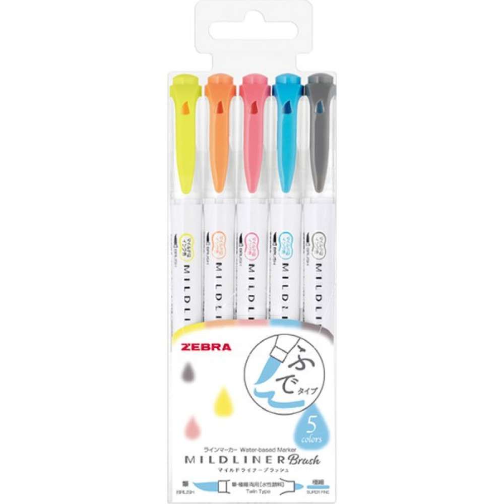Zebra Mildliner Brush Pen Kalem Seti 5'li Wft8-N-5c Keçe Uçlu Kalem Fiyatı
