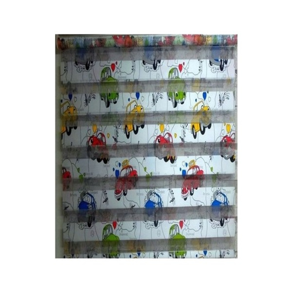ZebraEvim Araba Desenli Çocuk Odası Zebra Perde - 100 x 200 cm Perde Fiyatı