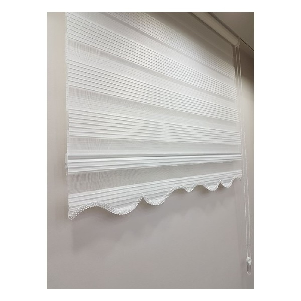 Zebraevim Beyaz Trend Pliseli Zebra Perde Etek Dilimli - 100 x 200 cm Perde Fiyatı