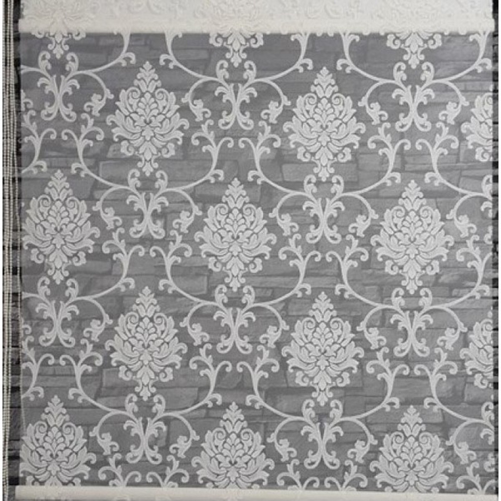 Zebraevim Krem Damask Çift Mekanizmalı Tül Stor Perde Etek Dilimli - 100 x 200 cm - Ekru Stor Perde Fiyatı