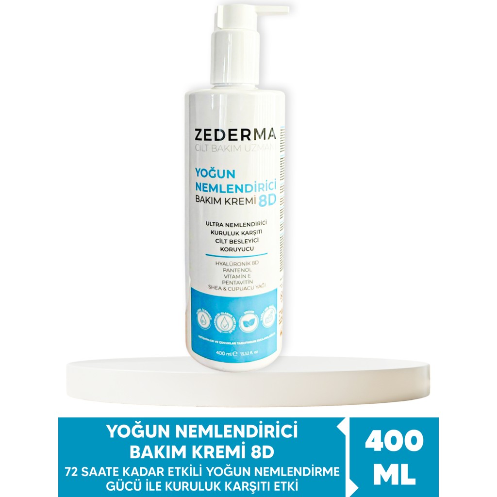 Zederma 72 Saate Kadar Etkili Yoğun Nemlendirici Bakım Kremi 8d 400ml Diğer Fiyatı