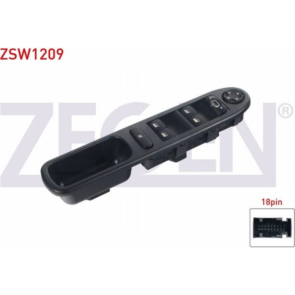 Zegen Peugeot 207 2006 - 2012 Ayna Ayar ve Cam Açma Anahtarı Grup 18 Pin Katlanır Ayna 6554.EH|6554.QG Oto Cam Aksesuarları Fiyatı