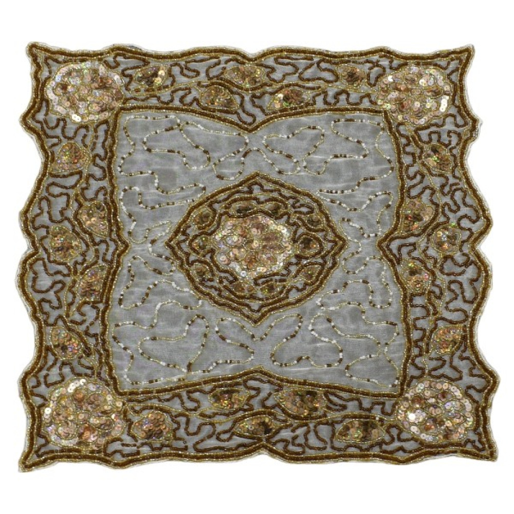 Zehra Abla Halı Otantik El Işi Ince Kum Boncuklu Masa Sehpa Fiskos Örtüsü - Renkli - 36 x 40 cm Masa Örtüsü Fiyatı