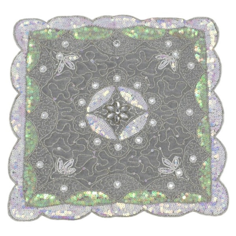 Zehra Abla Halı Otantik El Işi Ince Kum Boncuklu Masa Sehpa Fiskos Örtüsü - Renkli - 40 x 40 cm Masa Örtüsü Fiyatı