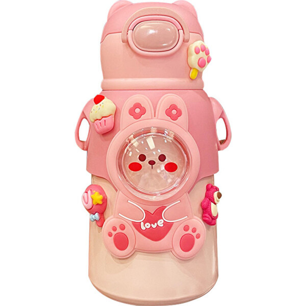 Zehraa Komik ve Sevimli Paslanmaz Çelik Çocuk Vakumlu Bardak (Yurt Dışından) - Pembe - 19×8.5×8cm Suluk Fiyatı