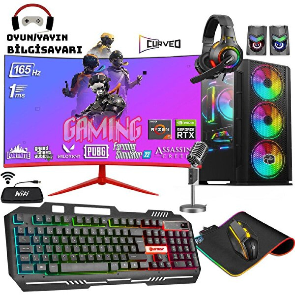 Zeiron Wizard X60 Ryzen 5 5600X 24" 16 GB RAM 512 GB NVMe M.2 Rtx3050 FreeDOS Masaüstü Oyun Bilgisayarı Masaüstü Bilgisayar Fiyatı