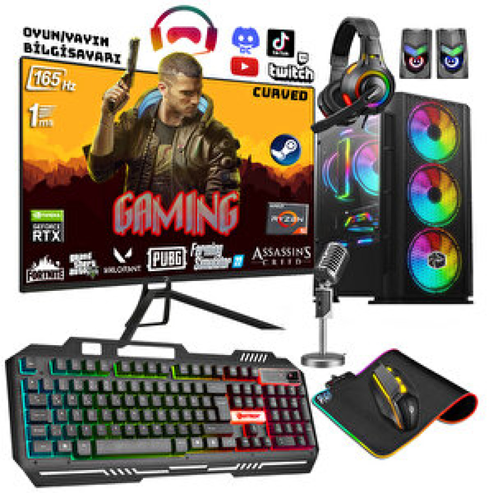 Zeiron Wizard X70 Ryzen 5 5600x 32gb 256gb M.2 Sssd 1tb Hdd Rtx3050 24" 165hz Oyuncu Masaüstü Bilgisayar Ekran Kartları Fiyatı