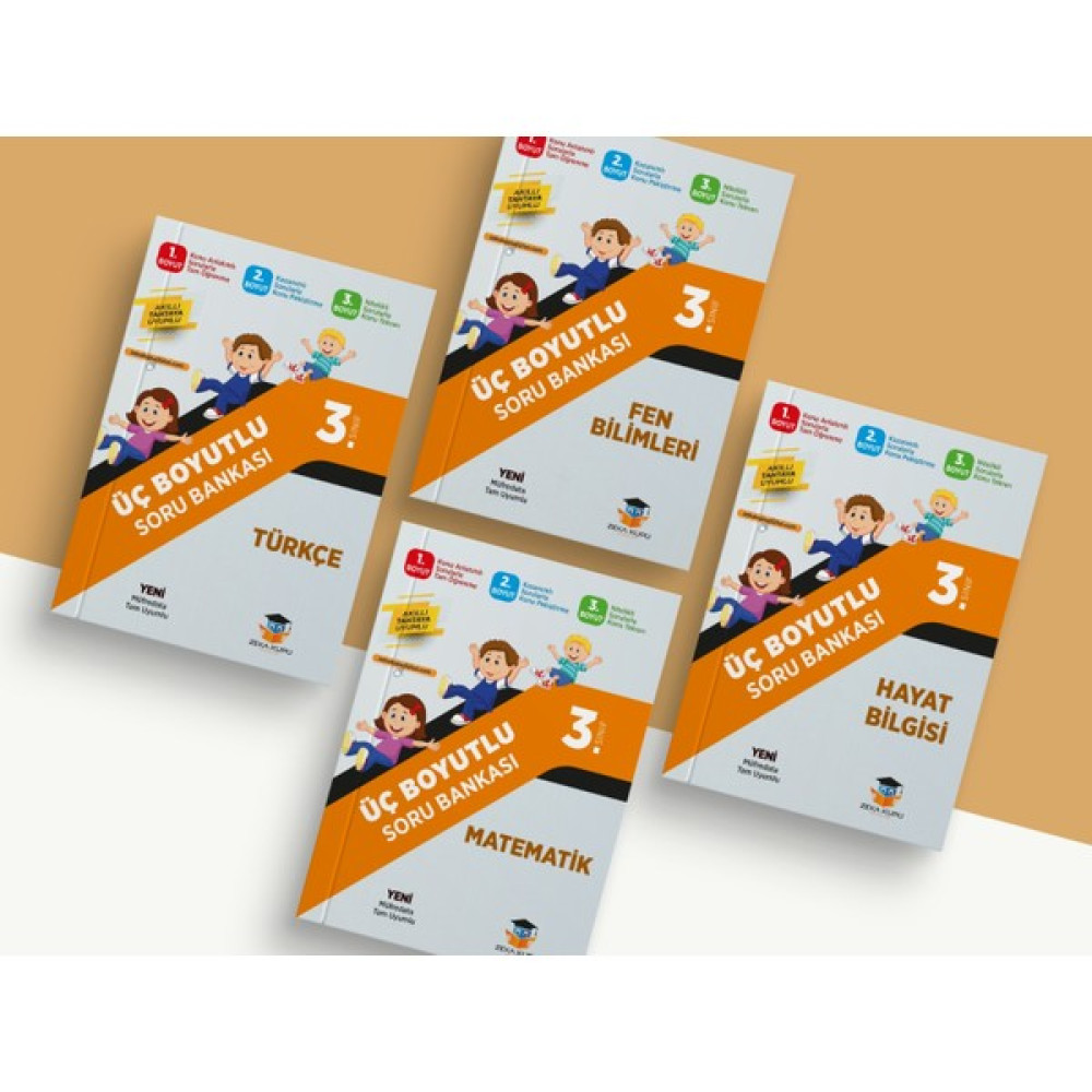 Zeka Küpü 3. Sınıf Üç Boyutlu Soru Bankaları Seti (4 Kitap) Tüm Dersler Fiyatı