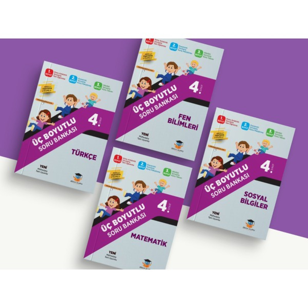 Zeka Küpü 4. Sınıf Üç Boyutlu Soru Bankaları Seti (4 Kitap) Tüm Dersler Fiyatı