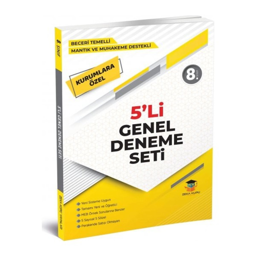 Zeka Küpü Yayınları 8. Sınıf LGS Beceri Temelli 5'li Genel Deneme Kaynak Kitapları Fiyatı