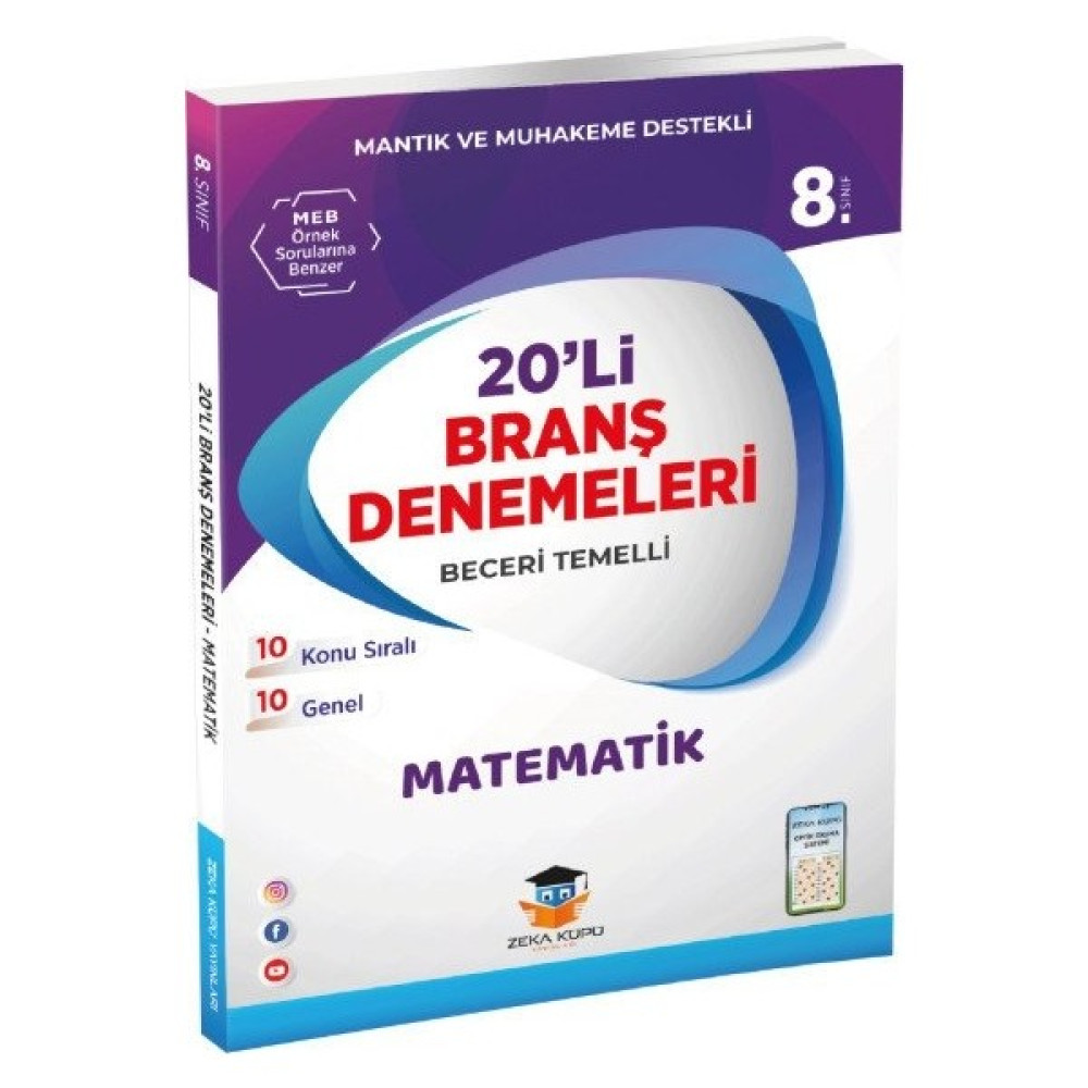 Zeka Küpü Yayınları 8.Sınıf LGS Matematik 20'li Branş Denemeleri Ders Sınav Kitapları Fiyatı