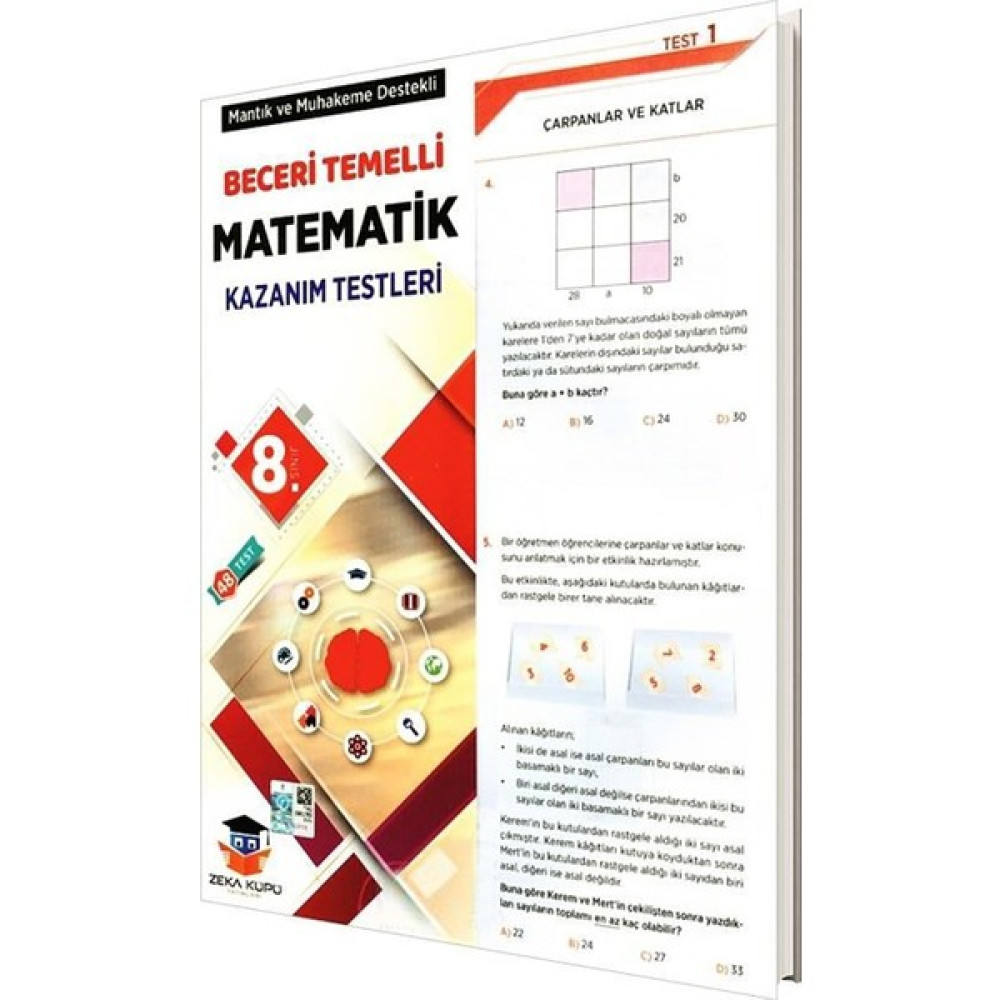 Zeka Küpü Yayınları 8.Sınıf LGS Matematik Beceri Temelli Kazanım Testleri Yaprak Testler Fiyatı