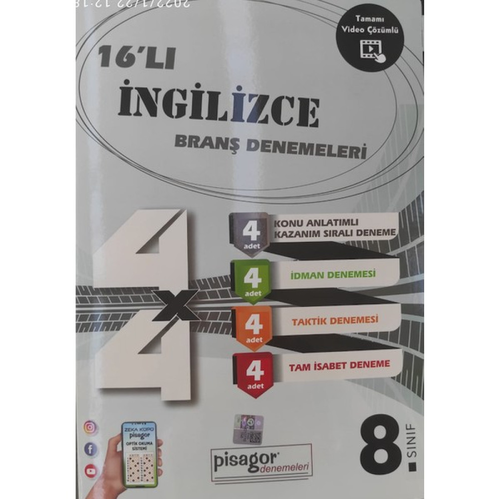 Zeka Küpü Yayınları Pisagor 16'lı Ingilizce Branş Denemeleri Kaynak Kitapları Fiyatı