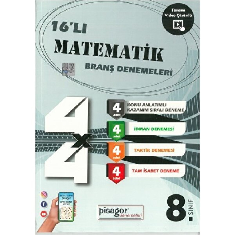 Zeka Küpü Yayınları Pisagor 16'li Matematik Branş Denemeleri Kaynak Kitapları Fiyatı