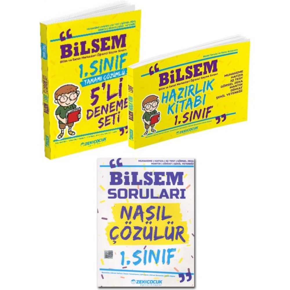 Zeki Çocuk Bilsem 1. Sınıf Hazırlık Kitabı, Deneme ve Bilsem Soruları Nasıl Çözülür Kitabı Kaynak Kitapları Fiyatı