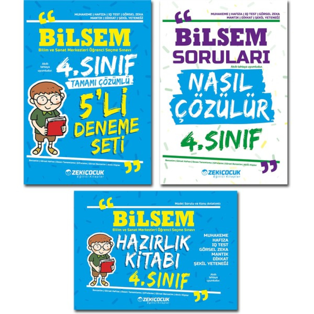 Zeki Çocuk Bilsem 4. Sınıf Hazırlık Kitabı, Deneme ve Bilsem Soruları Nasıl Çözülür Kitabı Kaynak Kitapları Fiyatı
