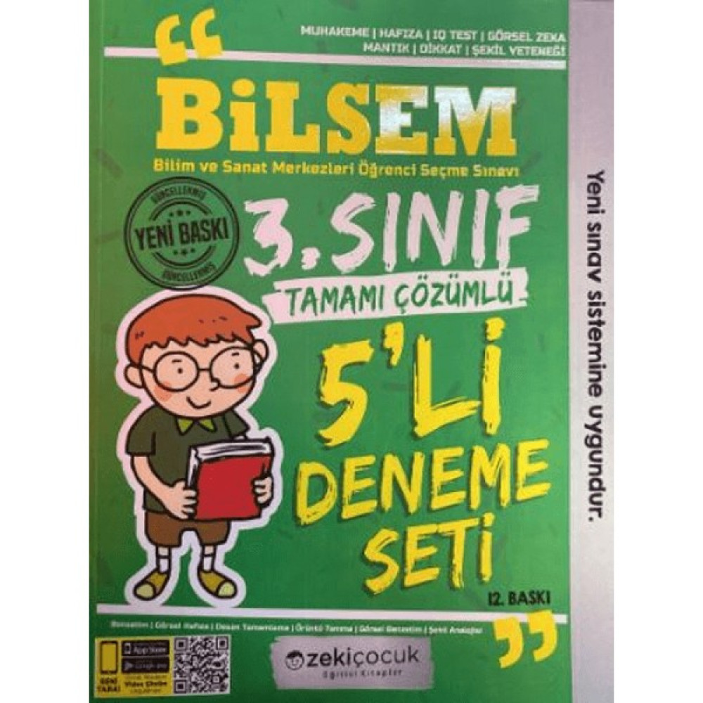 Zeki Çocuk Eğitici Kitaplar 3. Sınıf Bilsem 5'li Deneme Seti Tüm Dersler Fiyatı