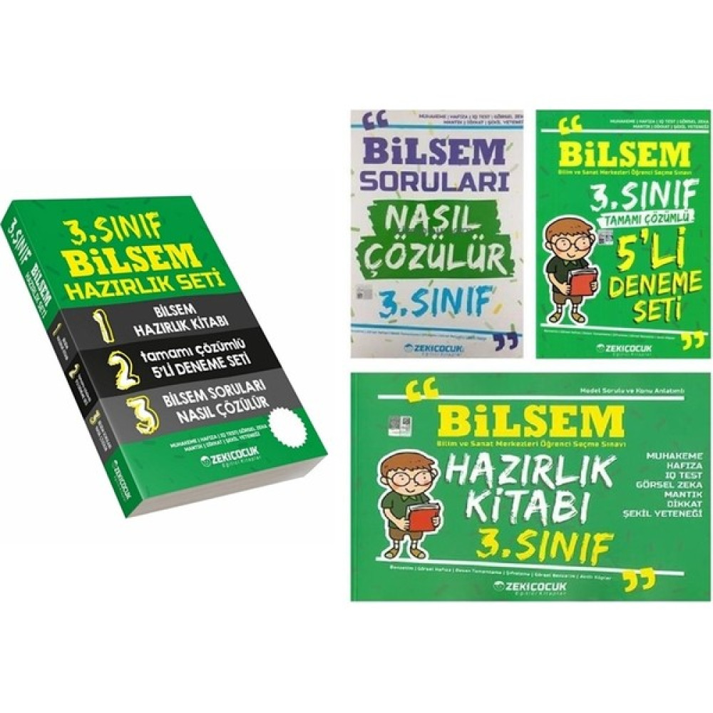 Zeki Çocuk Eğitici Kitaplar 3. Sınıf Bilsem Hazırlık Seti Mantık Z Tüm Dersler Fiyatı