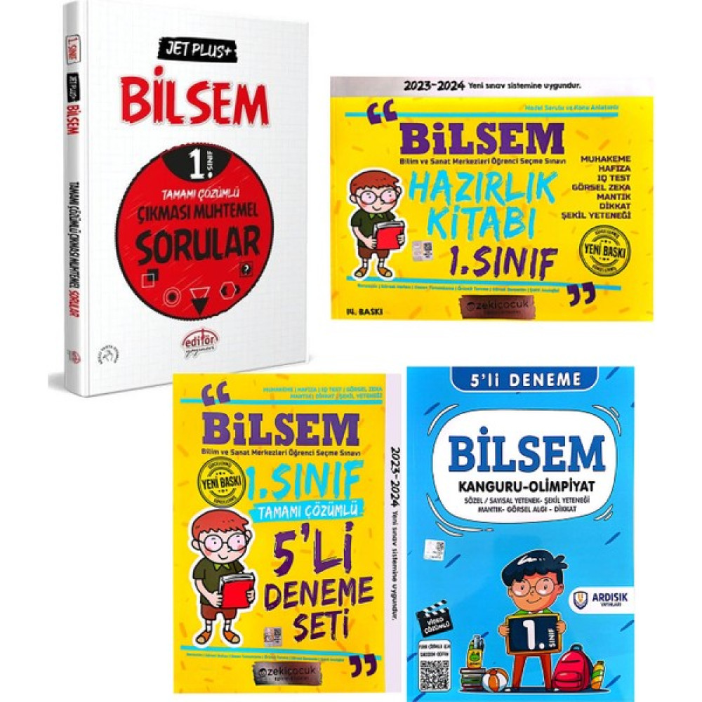 Zeki Çocuk Yayınları 1. Sınıf BİLSEM Hazırlık Kitabı - Deneme Seti ve Soru Bankası Tüm Dersler Fiyatı