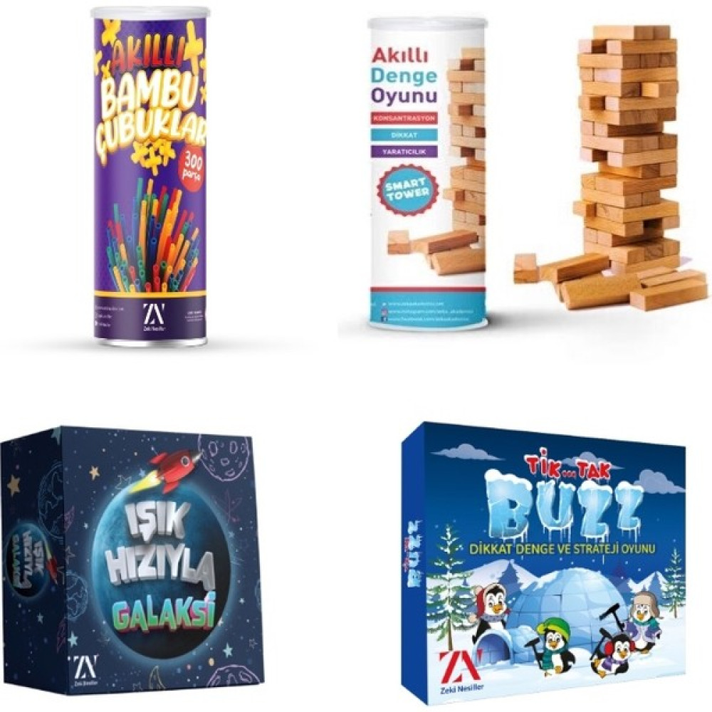 Zeki Nesiller Akıllı Bambu Çubuklar/rulo Kule /ışık Hızıyla Galaksi/tik Tak Buz Buz Kırma Oyunu (4 Ürün) Çocuk Oyuncağı Fiyatı