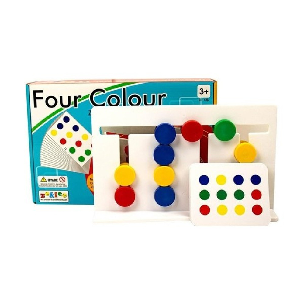 Zekice Four Colour Oyunu- Montessori Zeka Oyunu-Rubik Abaküs-Ekransız Aktivite Oyunu - Renkli Diğer Fiyatı