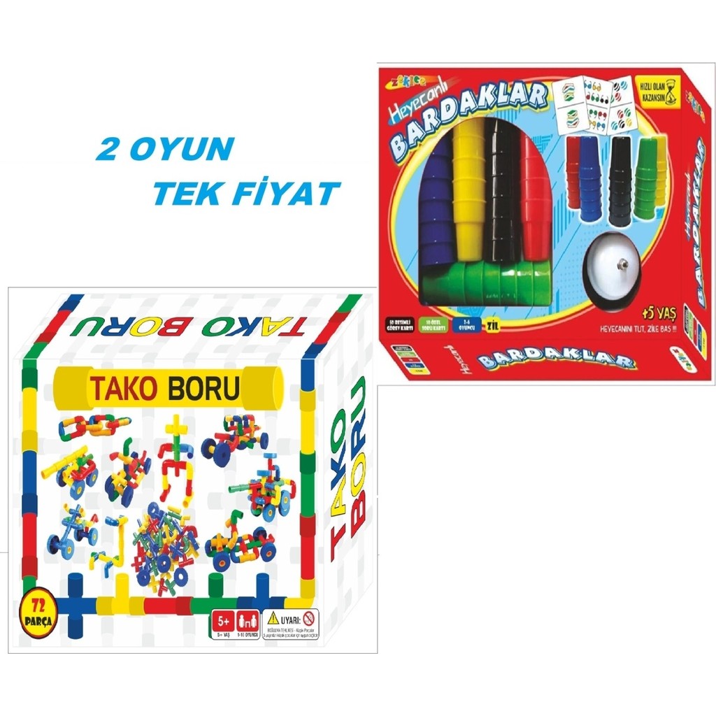 Zekice Tekerlekli Boru LEGO Tako Boru ve Heyecanlı Bardaklar Aile Oyunu Iki Oyun Bir Arada - Kırmızı Anne Bebek Oyuncak Fiyatı