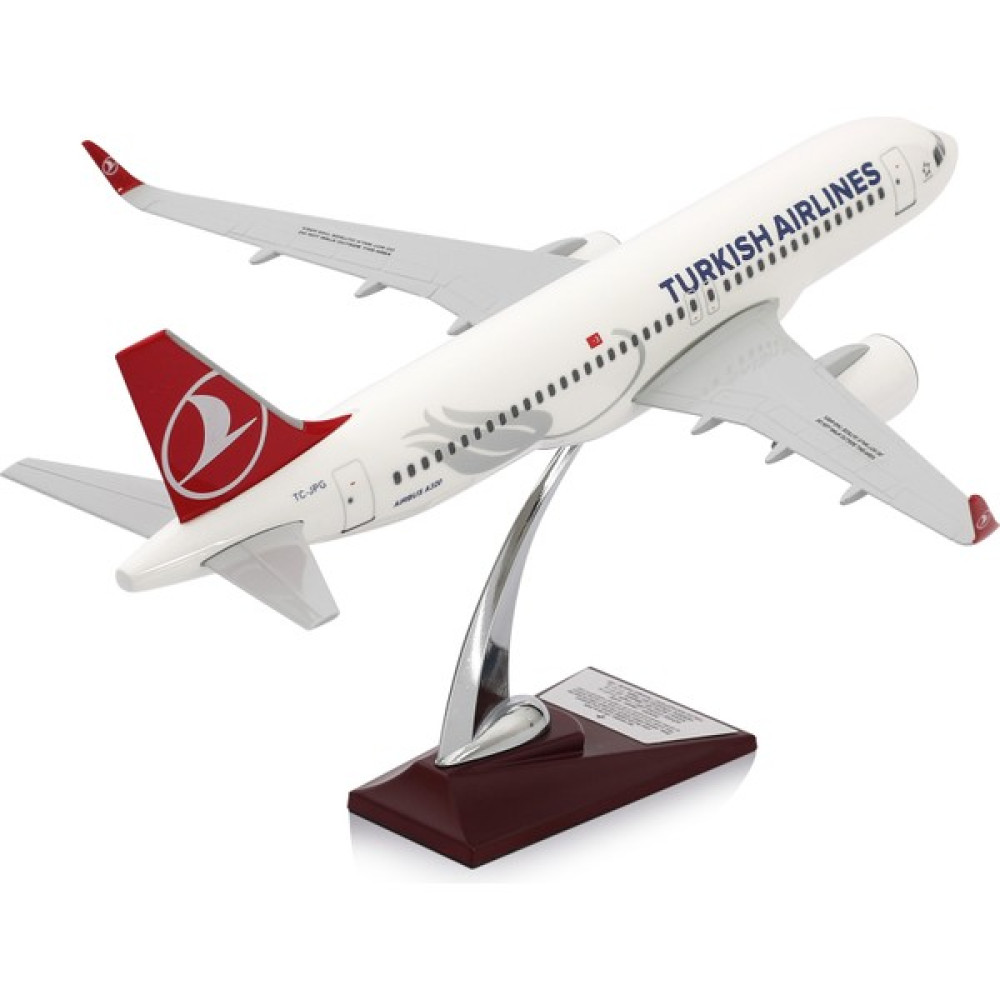 Zekupp Lisanslı Thy Model Uçak A320 1/100 - Thy Lale Maket Uçak - Beyaz Maket Fiyatı