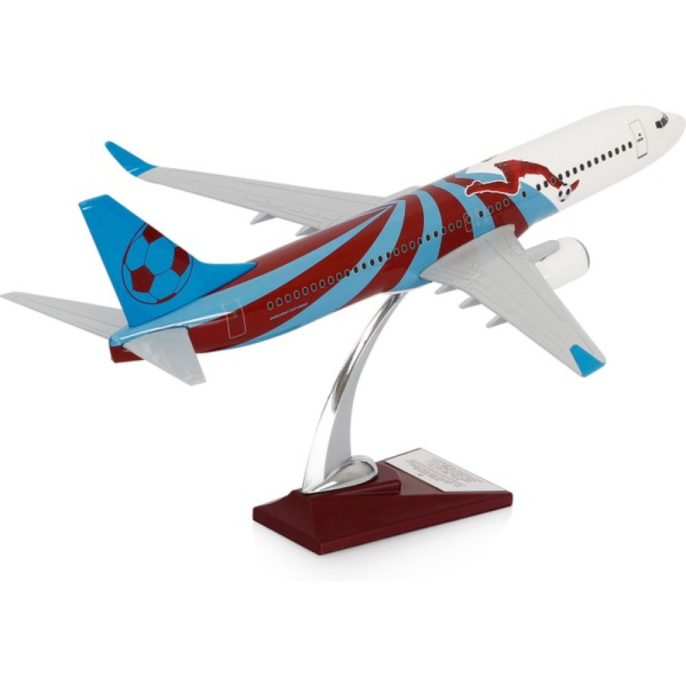 Zekupp - Maket Uçak Boeing 737-800 1/100 - Bordo Mavi Taraftar, Özel Tasarım Model Uçak - Renkli Maket Fiyatı
