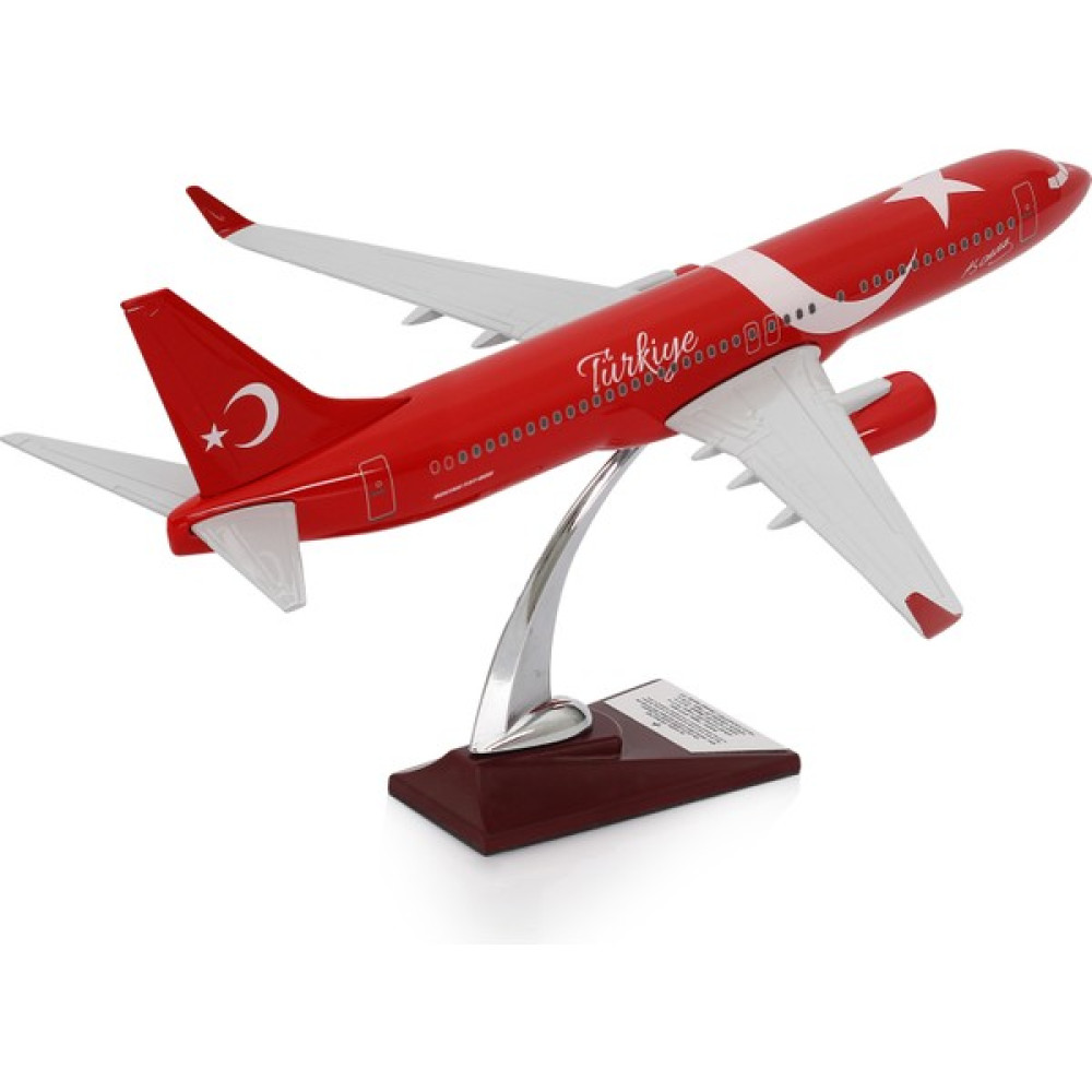 Zekupp - Maket Uçak - Boeing 737-800 1/100 - Türkiye Özel Tasarımlı Model Uçak, Model E - Kırmızı Maket Fiyatı