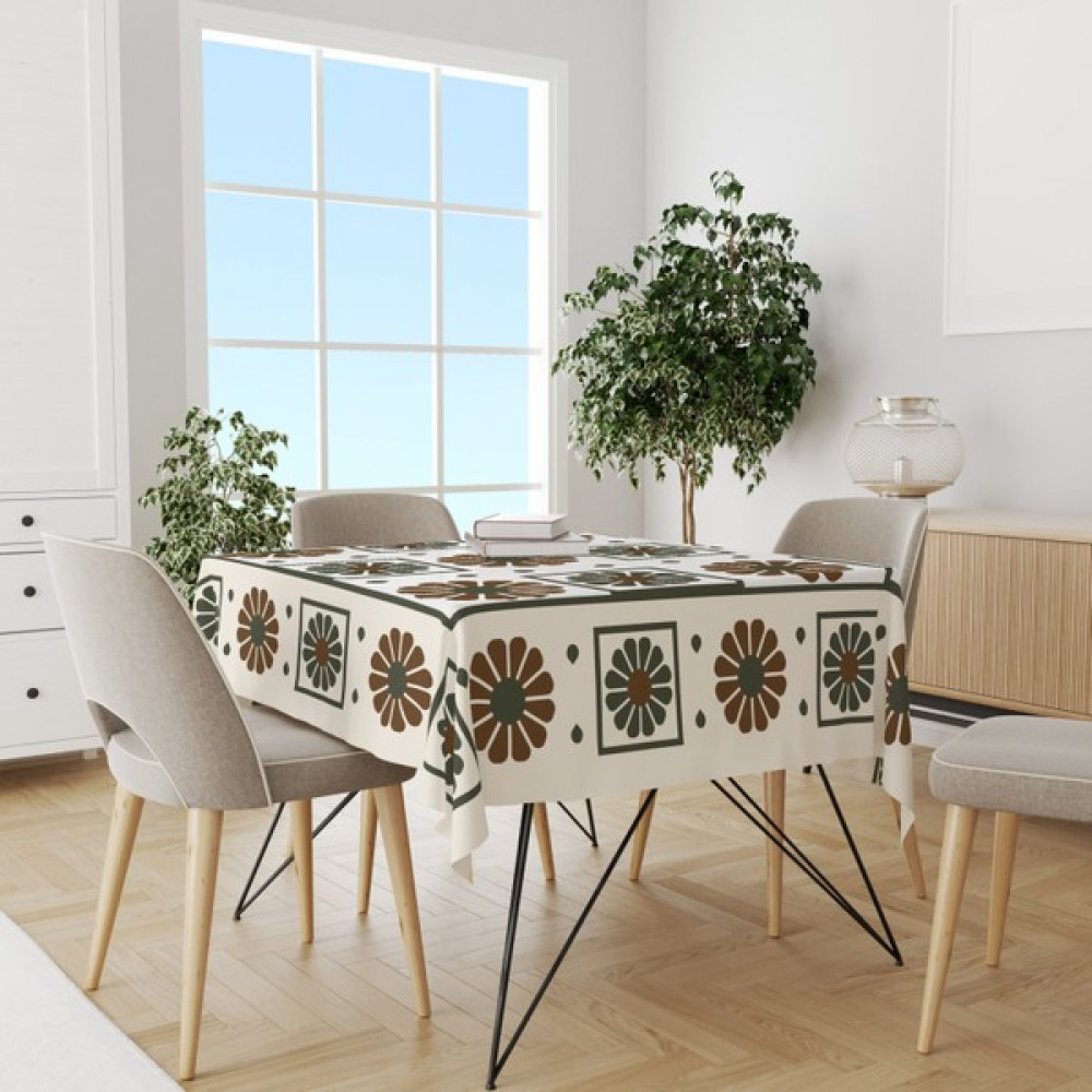 Zelal Günlük Dertsiz Leke Tutmaz Pratik Masa Örtüsü - 150 x 220 cm - Krem Masa Örtüsü Fiyatı