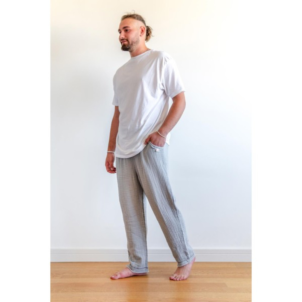 Zeliha Baysan Lambert Müslin Düz Unisex Pantolon Gri Erkek Pantolon Fiyatı