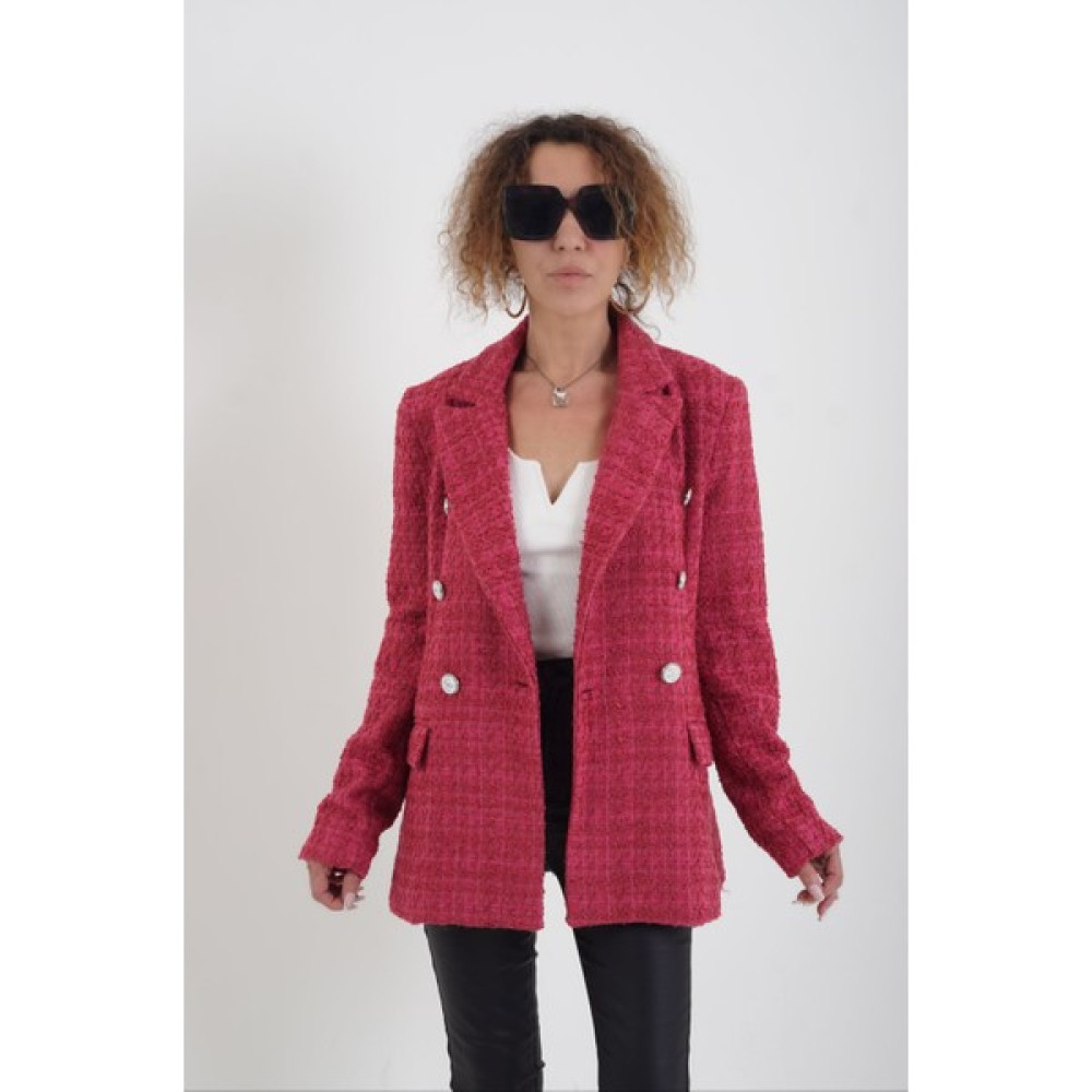 Zelish My Sister Fuşya Tüvit Blazer Ceket Bayan Ceket Fiyatı