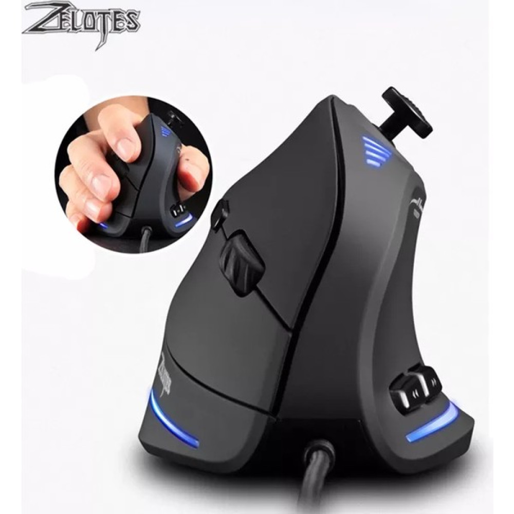 Zelotes C-18 Oyuncu Dikey Ergonomik Mouse 10000DPI - Siyah Klavye - Mouse Fiyatı