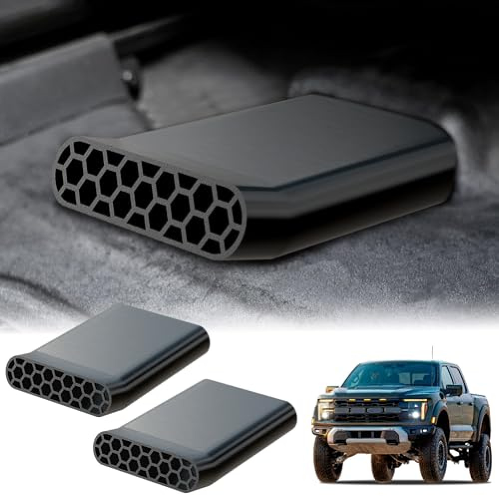 Zelvoro Under Seat Vent Deflectors Rear Floor AC Vent Extenders for Ford F150 2015-2024 Lightning & Raptor, Rear Air Conditioning Vent Directional Deflectors, 2Pcs