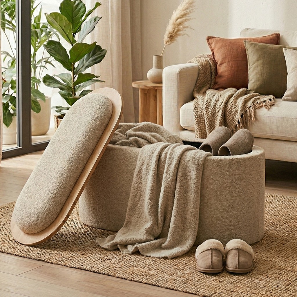 Zem Contes Bohem Sandıklı Orta Sehpa Puf/bench, Sütlü Kahve Orta Sehpa Fiyatı