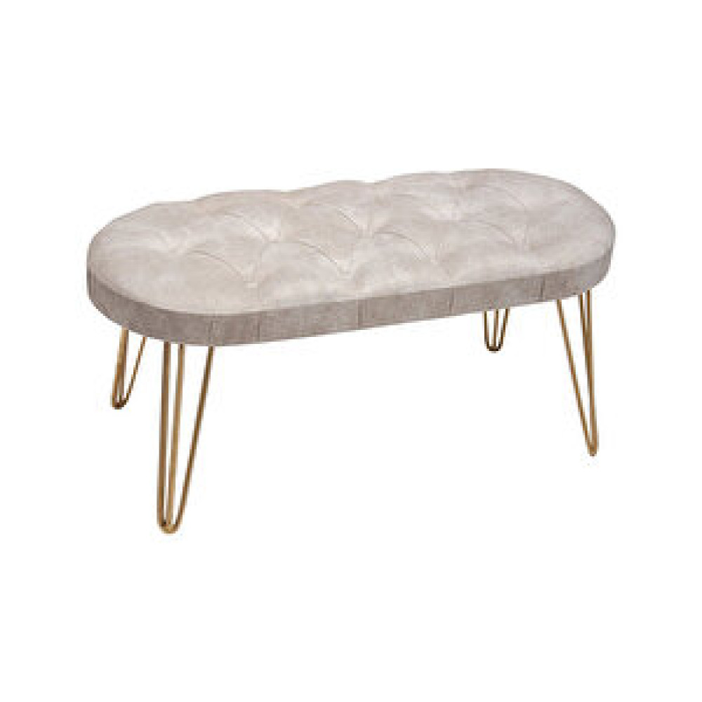 Zem Louca Kırık Beyaz Gold Bench Krem Puf Fiyatı