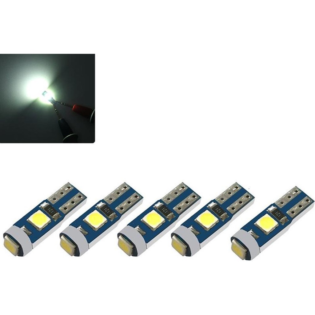 Zembil 5 Adet Beyaz T5 LED Kilometre Kadran Ambians Aydınlatma Ampulü Ledli Lambalar Fiyatı
