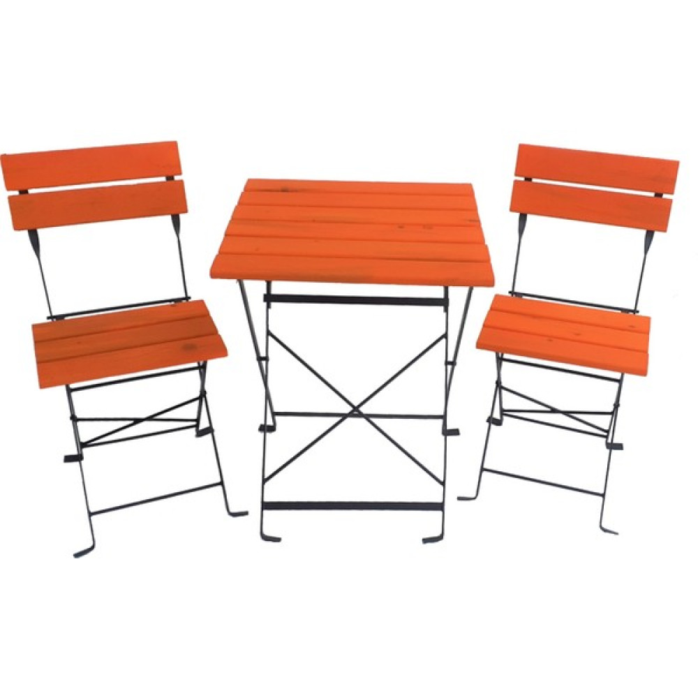 Zemes Design Katlanır Masa Sandalye Bahçe Balkon Mutfak Takımı 2 Sandalye 1 Masa Turuncu Bahçe Mobilyası Takımı Fiyatı