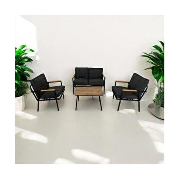 Zen 2 1 1 Pofuduk Balkon Takımı, Bahçe Mobilyası, Çay Seti, Kafe Oturma Grubu, Teras Koltuk Takımı - Lacivert - 100 x 60 Bahçe Mobilyası Takımı Fiyatı