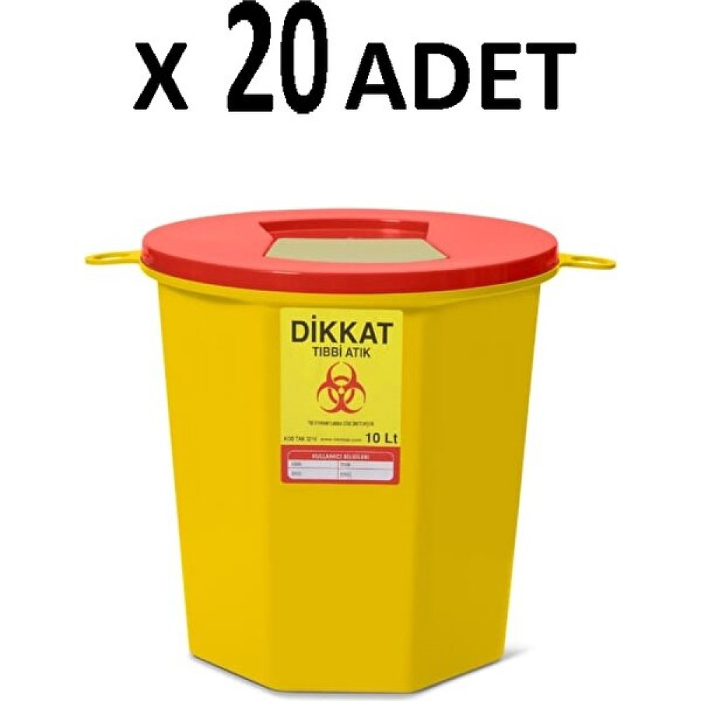 Zengin Çarşım Kesici ve Delici Tıbbi Enfekte Atık Çöp Kovası 10 Lt ( 20 Adet ) - Sarı Eşya Saklama / Düzenleme Fiyatı