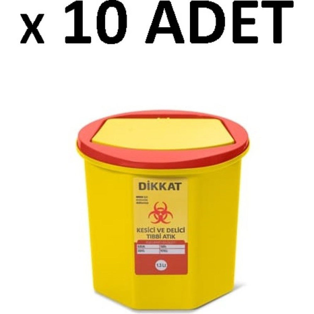 Zengin Çarşım Kesici ve Delici Tıbbi Enfekte Atık Çöp Kovası 1.3 Lt ( 10 Adet ) - 1,3 lt - Sarı Eşya Saklama / Düzenleme Fiyatı