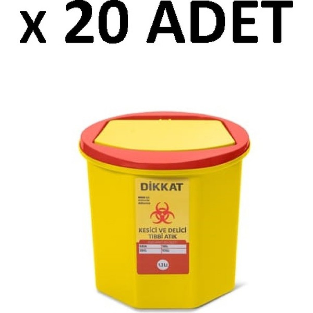 Zengin Çarşım Kesici ve Delici Tıbbi Enfekte Atık Çöp Kovası 1.3 Lt ( 20 Adet ) - 1,3 lt - Sarı Eşya Saklama / Düzenleme Fiyatı